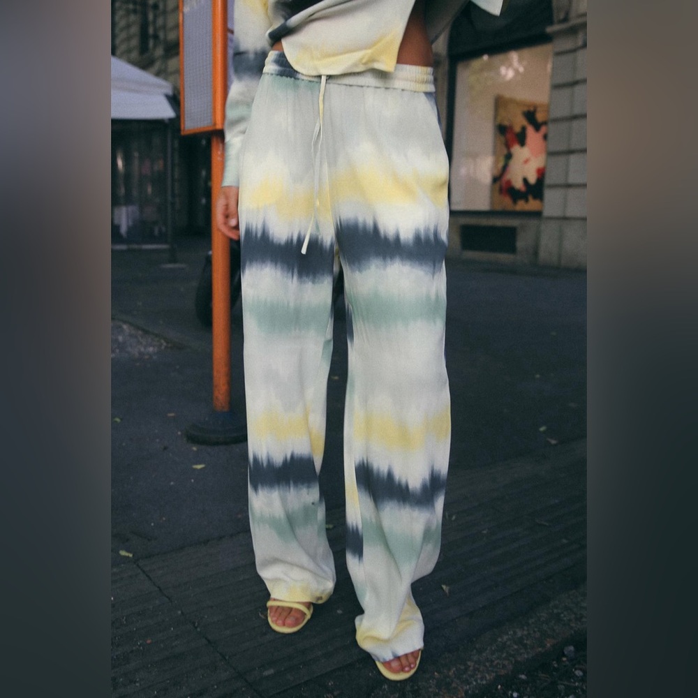 Zara Fluid Tie Dye Print Pants